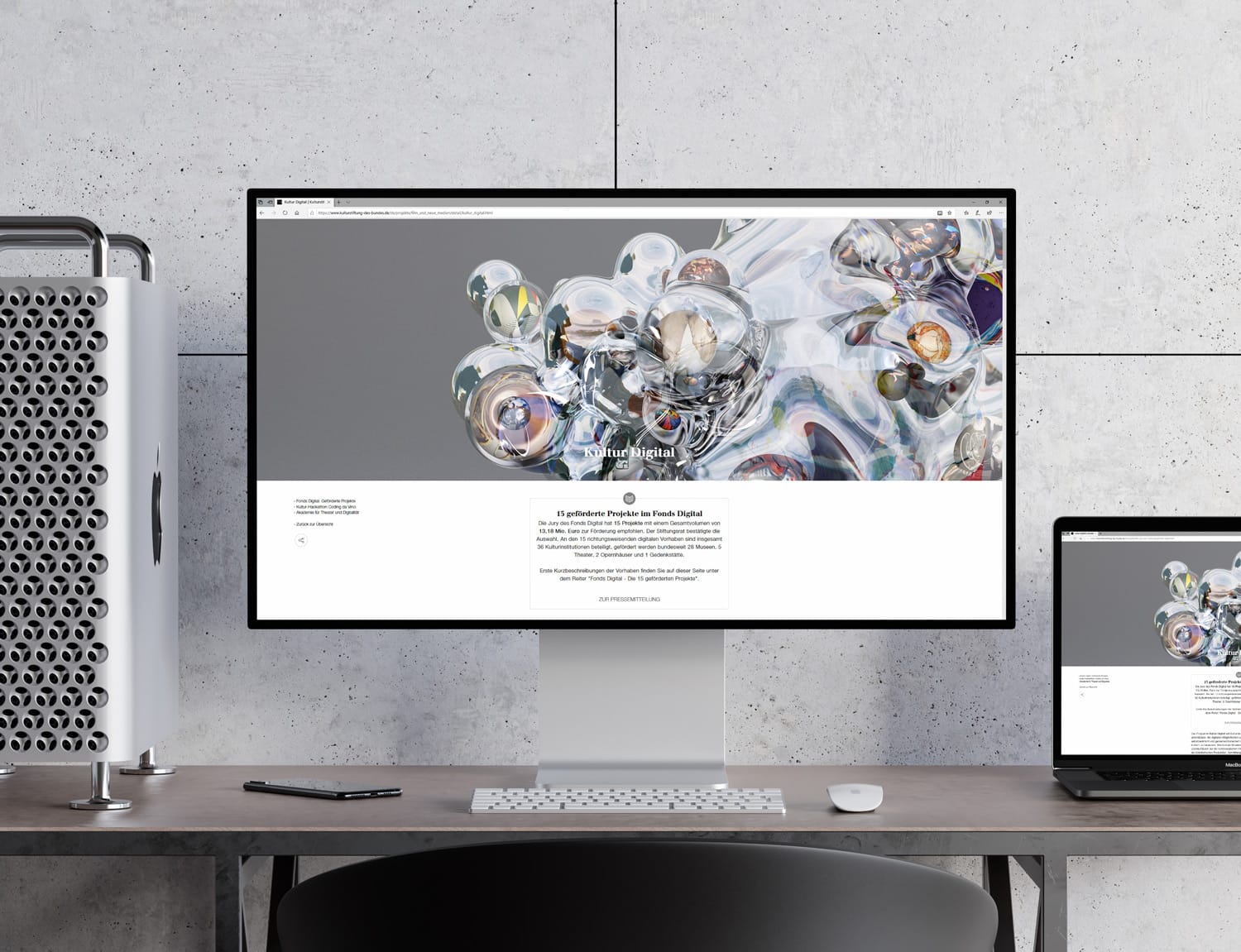 Animiertes datengetriebenes Key Visual für Kultur Digital